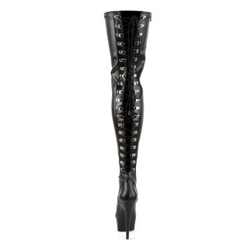 DEL3063/B/PU Černé kozačky Pleaser | DELIGHT-3063 Pleaser - zezadu