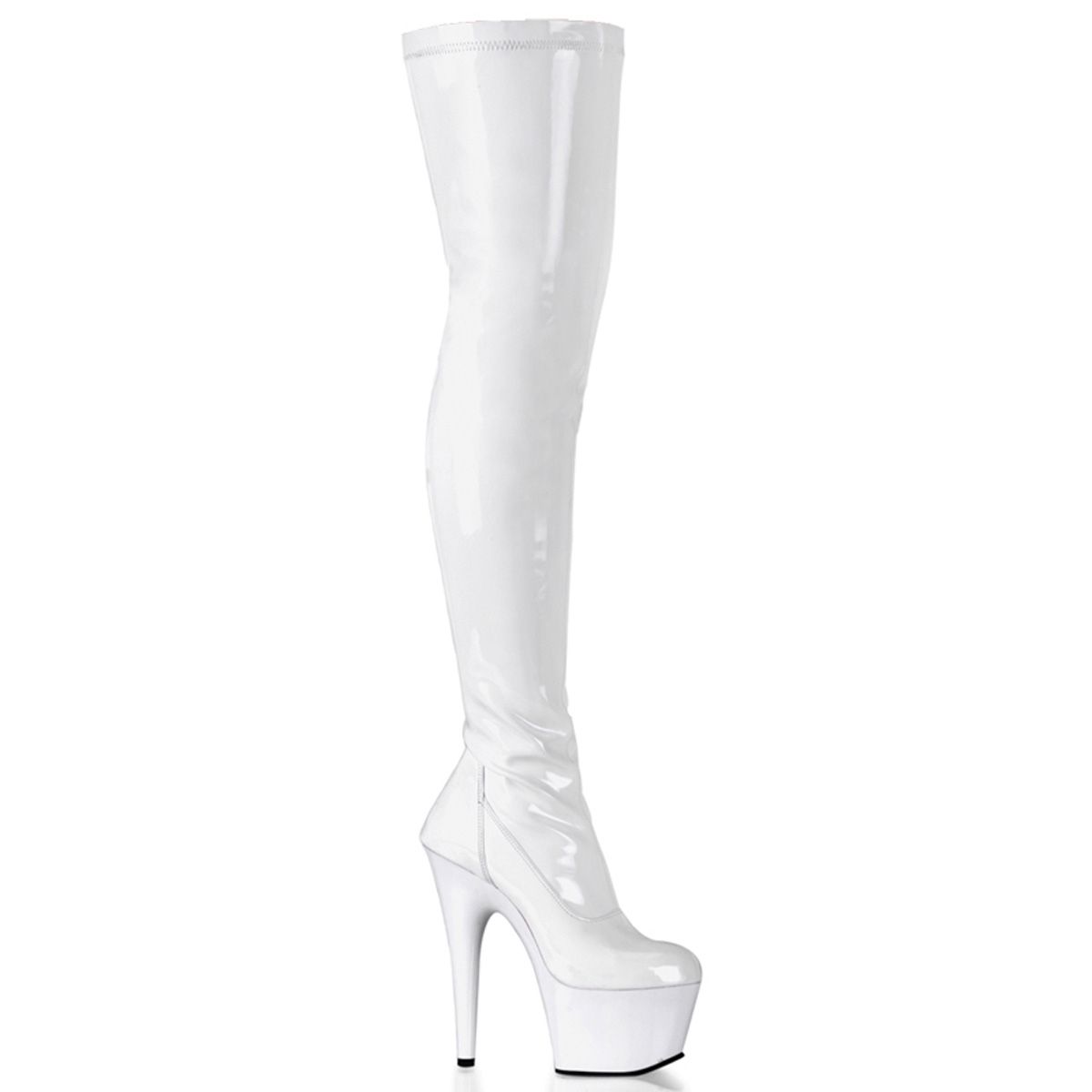 ADO3000/W/M Bílé sexy vysoké kozačky | ADORE-3000 Pleaser