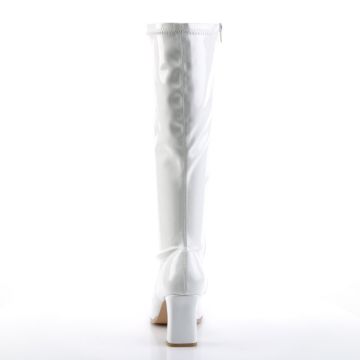 KIKI-350 Bílé kozačky Pleaser - zezadu KIKI-350 Bílé kozačky Pleaser - zezadu