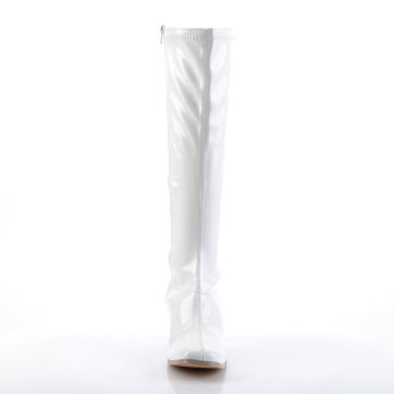 KIKI-350 Bílé kozačky Pleaser - zepředu KIKI-350 Bílé kozačky Pleaser - zepředu