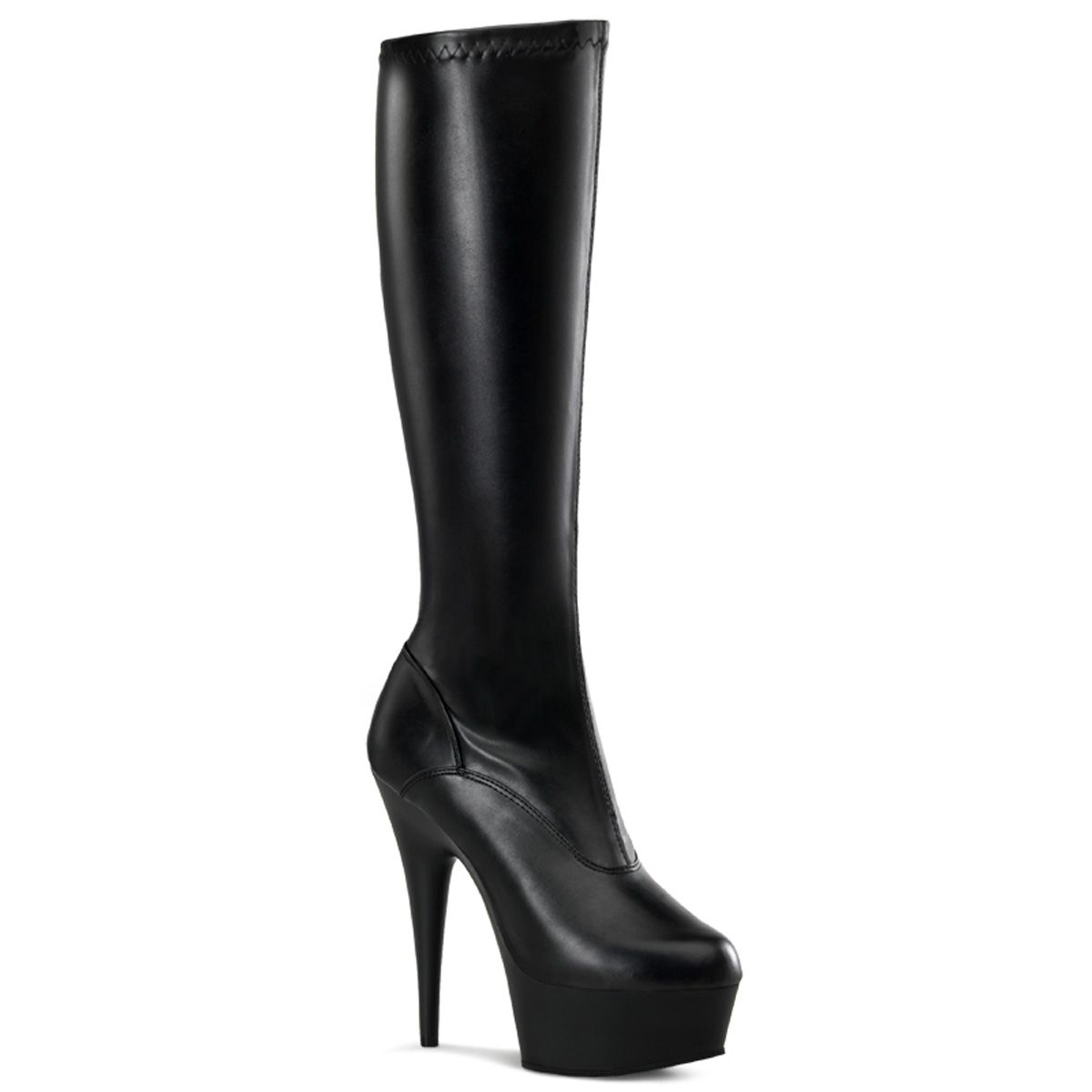 DEL2000/B/PU Černé kozačky Pleaser | DELIGHT-2000 Pleaser