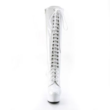 DEL2023/W/M Bílé kozačky Pleaser | DELIGHT-2023 - zepředu