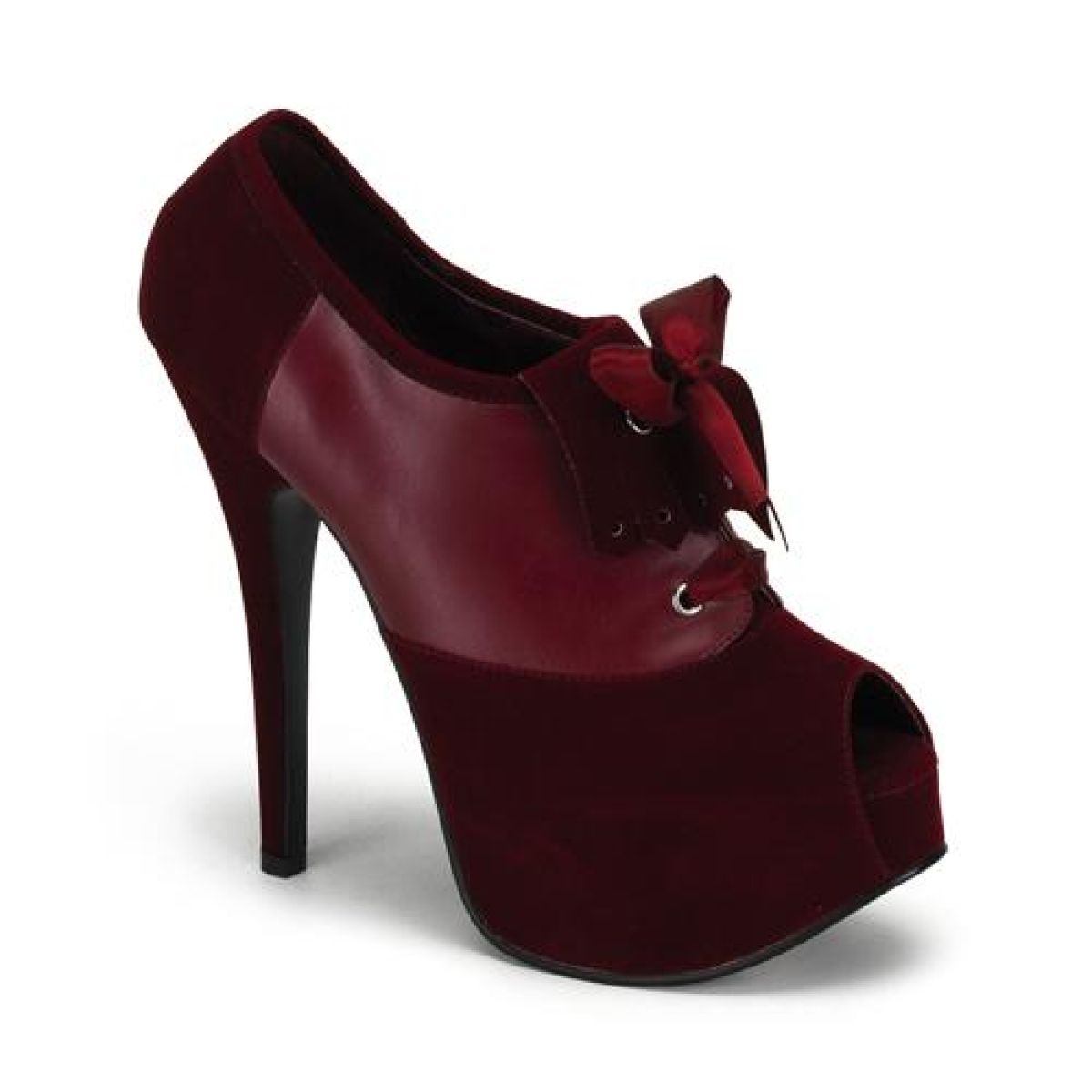 TEE16/BY/VEL Rudé sametové lodičky | TEEZE-16 Pleaser