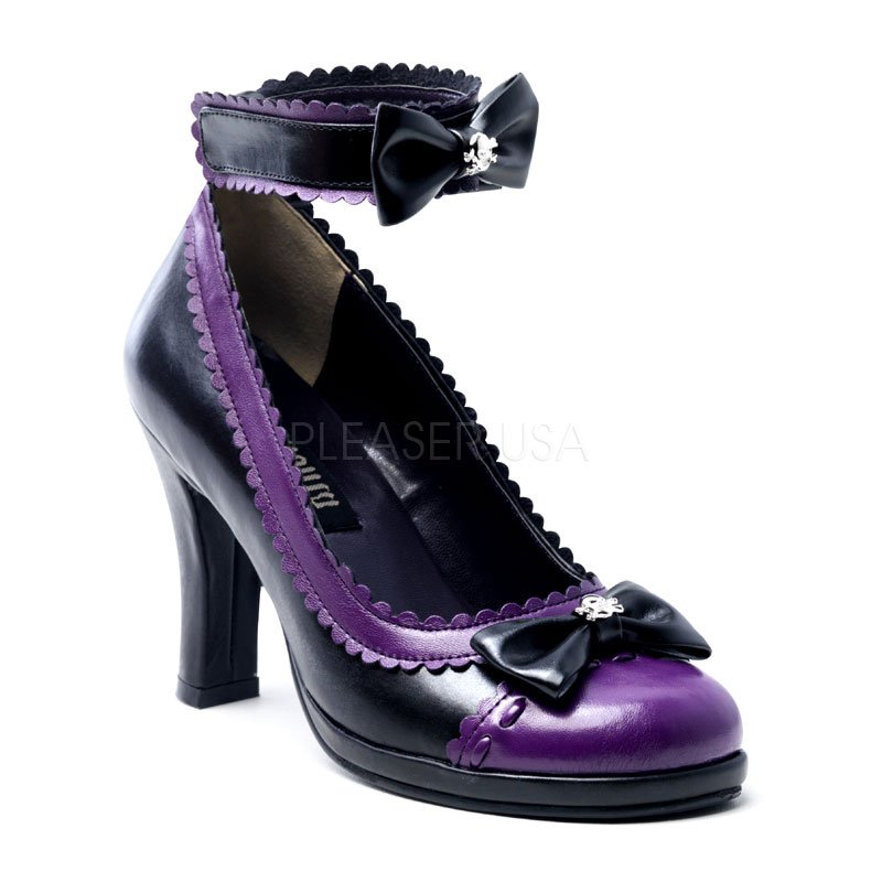 GLAM-40 Retro černo fialové lodičky