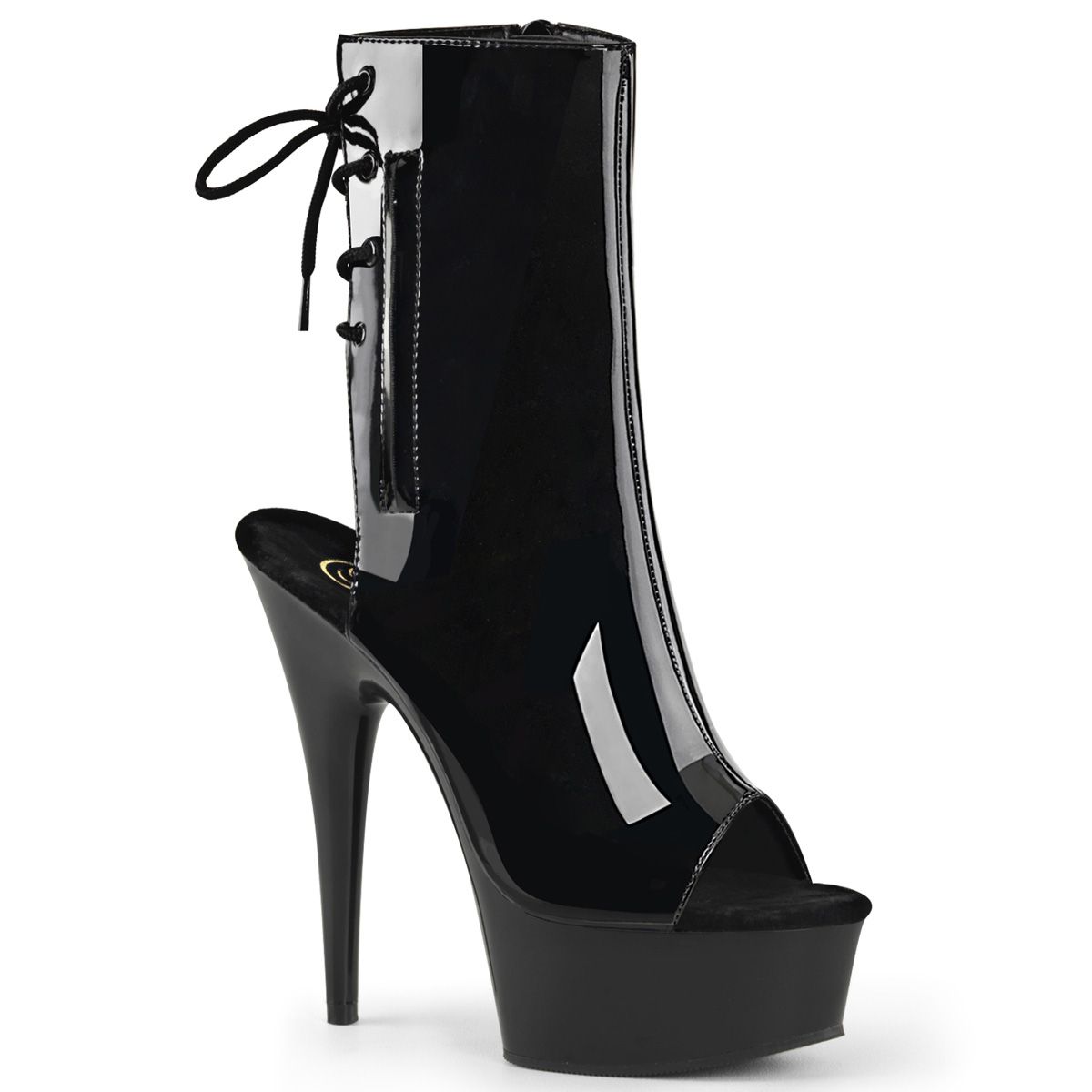 DEL1018/B/M Černé go-go kozačky | DELIGHT-1018 Pleaser