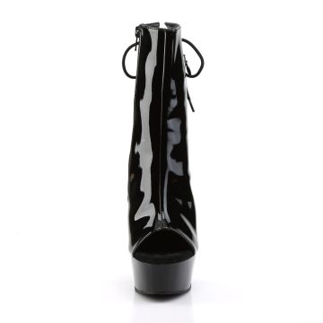 DEL1018/B/M Černé go-go kozačky | DELIGHT-1018 Pleaser - zepředu DEL1018/B/M Černé go-go kozačky | DELIGHT-1018 Pleaser - zepředu