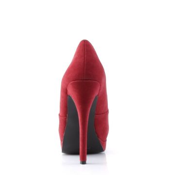 BELLA-10 Červené semišové lodičky | BELLA-10 Pleaser - zezadu BELLA-10 Červené semišové lodičky | BELLA-10 Pleaser - zezadu