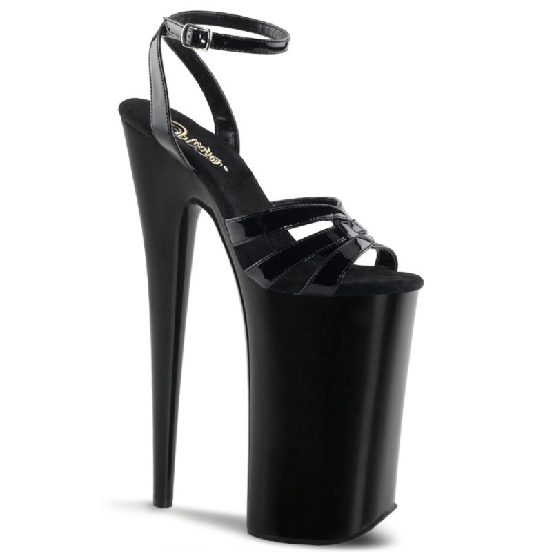 BEY012/B/M Černé sandály Pleaser