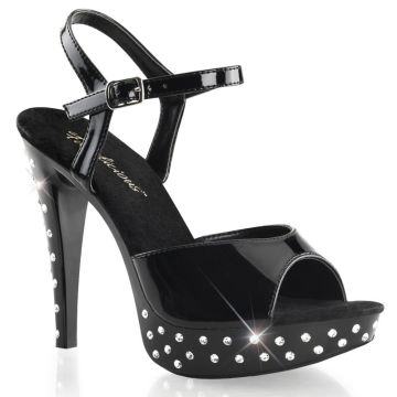 Go-go dance sandály COCKTAIL-509SDT Černé luxusní sexy boty Fabulicious