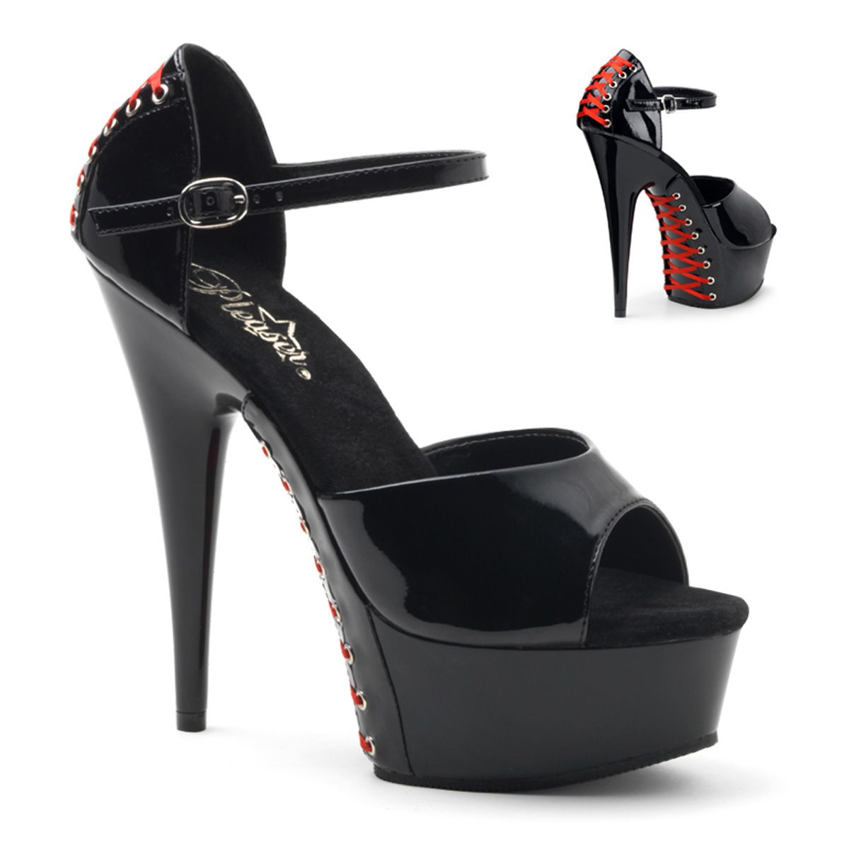 DEL660FH/B/M Černé sexy boty | DELIGHT-660FH Pleaser