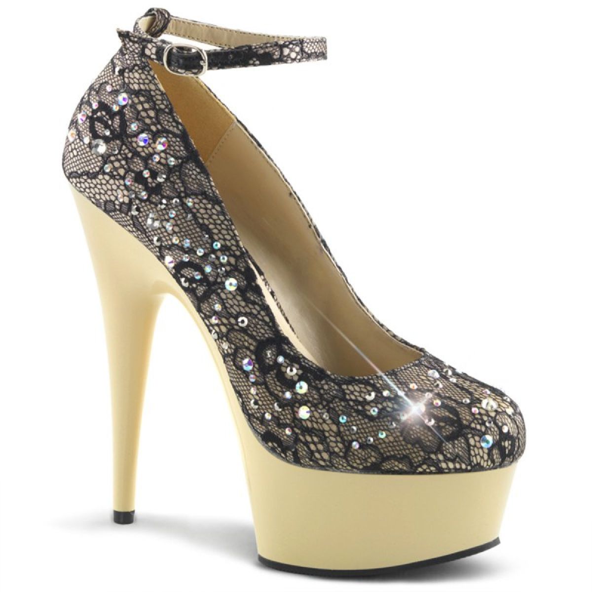 DELIGHT-686LC Krémové luxusní sexy lodičky | DELIGHT-686LC Pleaser