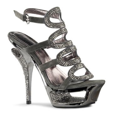 DLX634RS/DGYS Luxusní šedivé sexy boty | DELUXE-634RS Pleaser