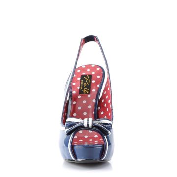 BETT05/NBPT Retro modré lodičky | BETTIE-05 Pin Up Couture - zepředu BETT05/NBPT Retro modré lodičky | BETTIE-05 Pin Up Couture - zepředu