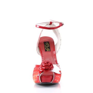 Červenobílé retro sandály BETT06/R/SA Pin Up Couture - zepředu
