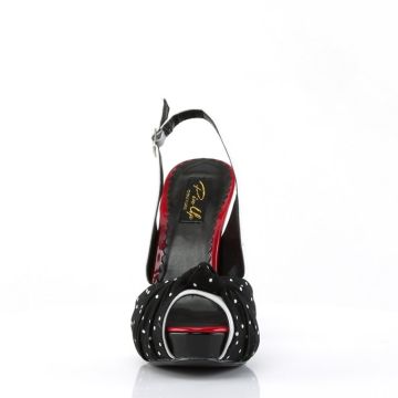 Černobílé retro sandály BETT09/W-BF Pin Up Couture - zepředu