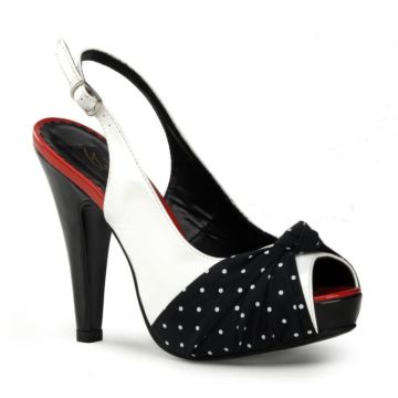 Společenské sandály BETTIE-09 Černobílé retro Pin Up Couture