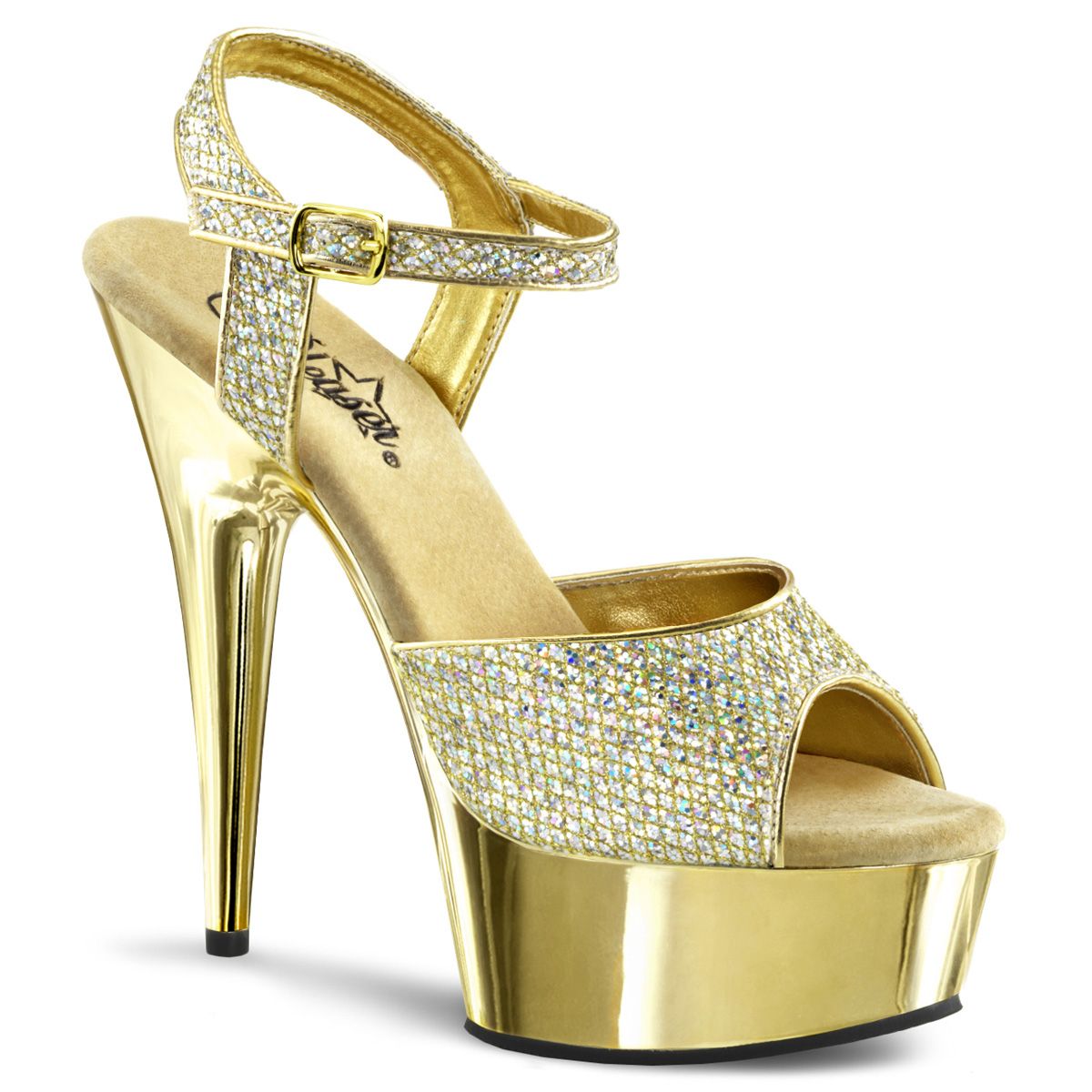 DELIGHT-609G Zlaté sexy boty | DELIGHT-609G Pleaser