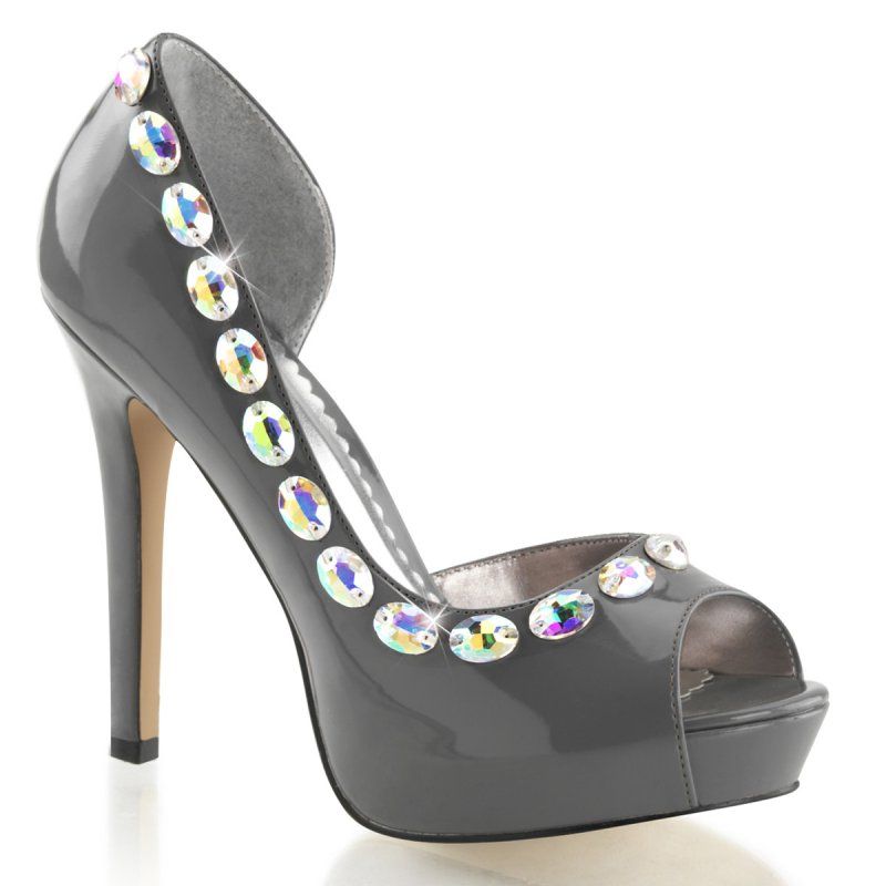 LUMINA38/PW Šedivé luxusní lodičky | LUMINA-38 Fabulicious