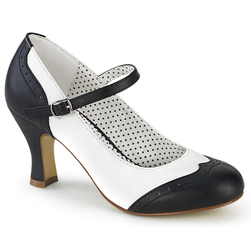 FLAPPER-25 Černobílé retro lodičky