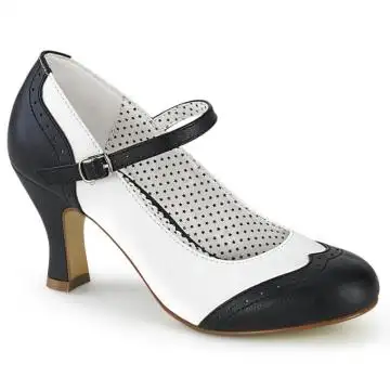 FLAPPER-25 Černobílé retro lodičky
