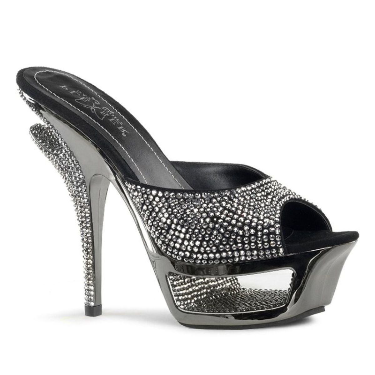 DELUXE-601RS Šedivé luxusní pantofle | DELUXE-601RS Pleaser
