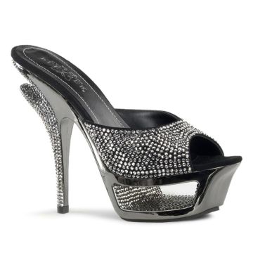 luxusní DELUXE-601RS Šedivé pantofle Pleaser