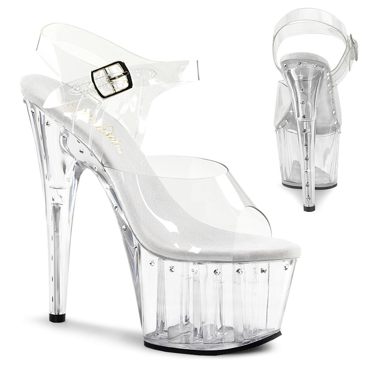 ADO708LS/C/M Průhledné boty Pleaser | ADORE-708LS Pleaser
