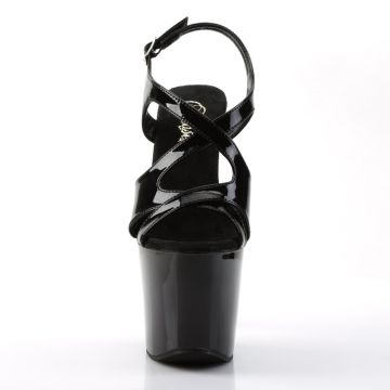 DIAMOND-730 Černé sexy sandály na vysokém podpatku Pleaser - z vnitřku DIAMOND-730 Černé sexy sandály na vysokém podpatku Pleaser - z vnitřku