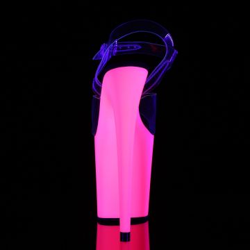 FLAMINGO-808UV Růžové svítící boty Pleaser | FLAMINGO-808UV Pleaser - zezadu FLAMINGO-808UV Růžové svítící boty Pleaser | FLAMINGO-808UV Pleaser - zezadu