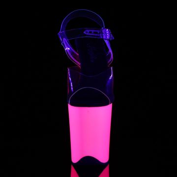 FLAMINGO-808UV Růžové svítící boty Pleaser | FLAMINGO-808UV Pleaser - zepředu FLAMINGO-808UV Růžové svítící boty Pleaser | FLAMINGO-808UV Pleaser - zepředu
