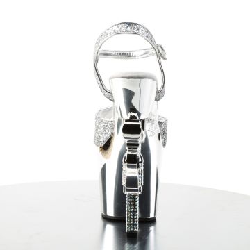 REVOLVER-709G Stříbrné sexy sandály | REVOLVER-709G Pleaser - zezadu REVOLVER-709G Stříbrné sexy sandály | REVOLVER-709G Pleaser - zezadu