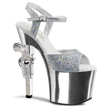 REVOLVER-709G Stříbrné sexy sandály | REVOLVER-709G Pleaser REVOLVER-709G Stříbrné sexy sandály | REVOLVER-709G Pleaser