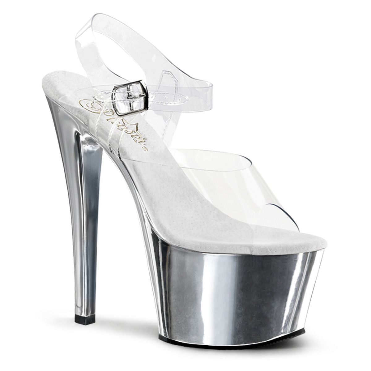 SKY308/C/SCH Stříbrné boty Pleaser | SKY-308 Pleaser