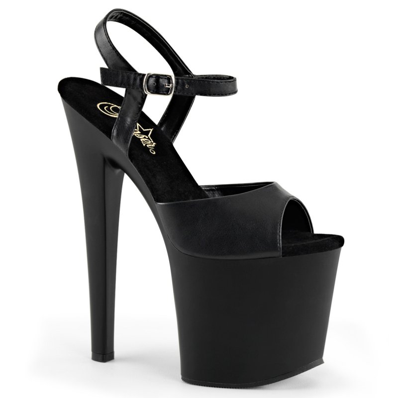 TAB709/BPU/M Extra vysoké podpatky černé sexy sandály