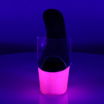 ADORE-701UVG Svítivé růžové pantofle | ADORE-701UVG Pleaser - zepředu ADORE-701UVG Svítivé růžové pantofle | ADORE-701UVG Pleaser - zepředu