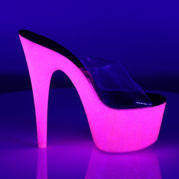 ADORE-701UVG Svítivé růžové pantofle | ADORE-701UVG Pleaser - z vnějšku ADORE-701UVG Svítivé růžové pantofle | ADORE-701UVG Pleaser - z vnějšku