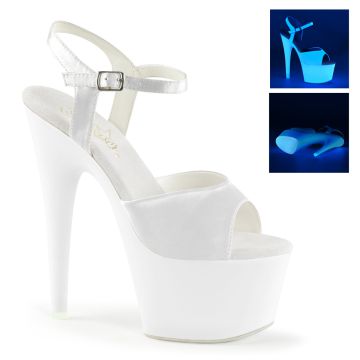 ADO709UV/WSA/NW Svítící bílé sandály Pleaser | ADORE-709UV Pleaser ADO709UV/WSA/NW Svítící bílé sandály Pleaser | ADORE-709UV Pleaser