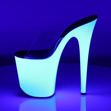 FLAMINGO-801UV Bílé svítící Pleaser pantofle | FLAMINGO-801UV Pleaser - z vnitřku FLAMINGO-801UV Bílé svítící Pleaser pantofle | FLAMINGO-801UV Pleaser - z vnitřku