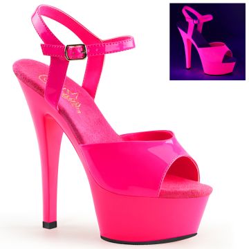 Go-go dance sandály KISS-209UV Růžové svítící boty Pleaser