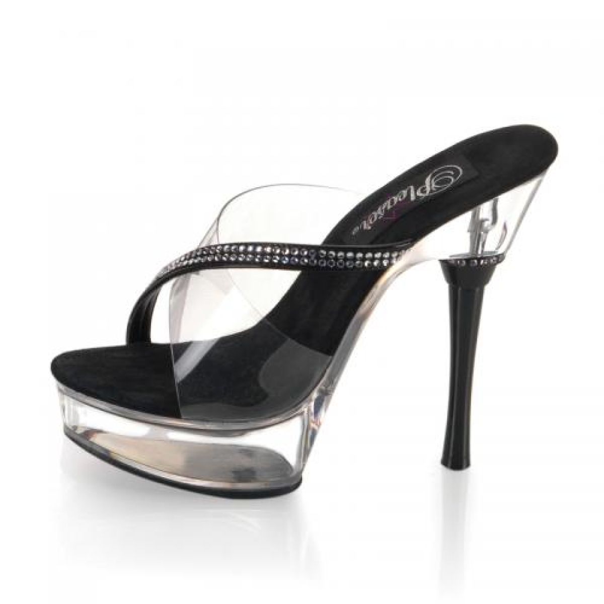 ALL603/CB/C Černé sexy pantofle pleaser | ALLURE-603 Pleaser
